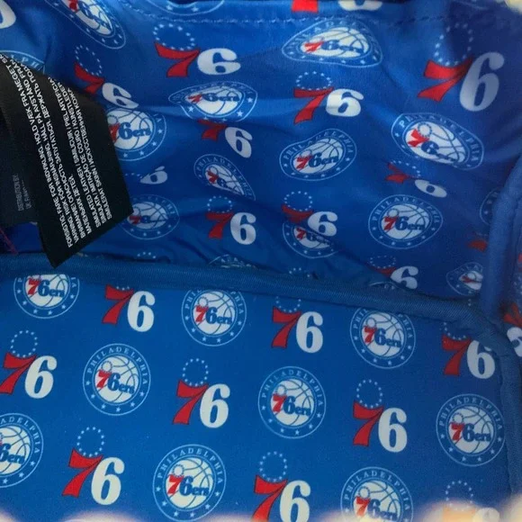 NEW! Loungefly NBA Philadelphia 76ers Debossed Logo Mini Backpack E12 - Picture 6 of 8